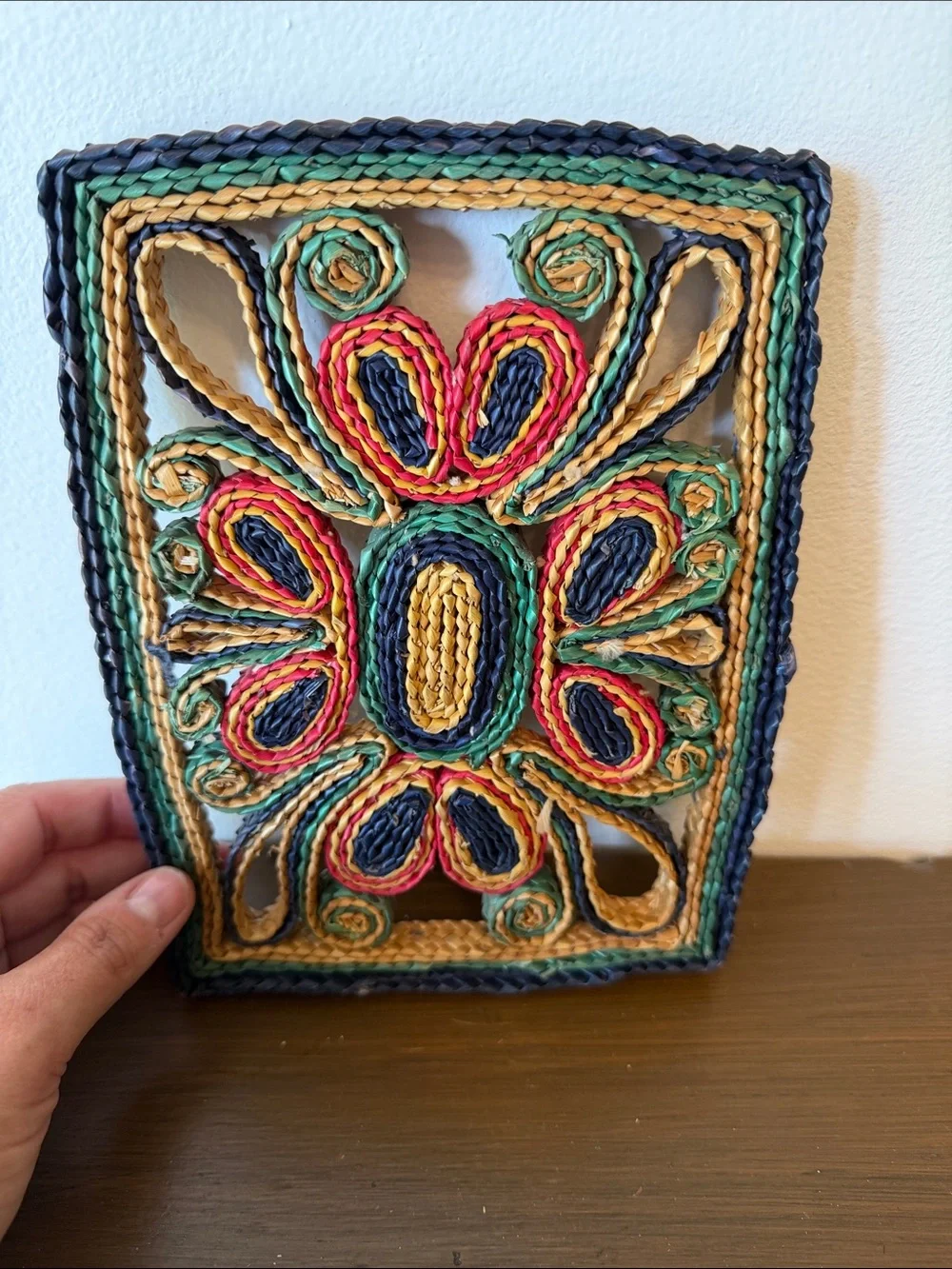 Handwoven Trivet Multicolor- Floral Motif